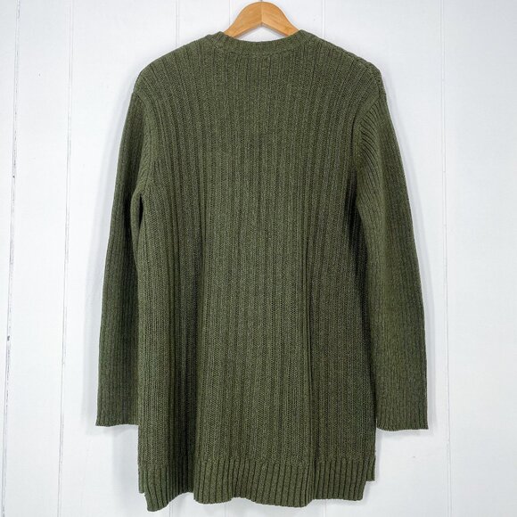 Cabi Aerial Cardigan Thick Chunky Knit Button Front Long Size Medium Olive Green - Picture 8 of 16